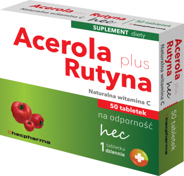 Acerola Plus Rutyna Naturalna Witamina C X 50 Tabletek