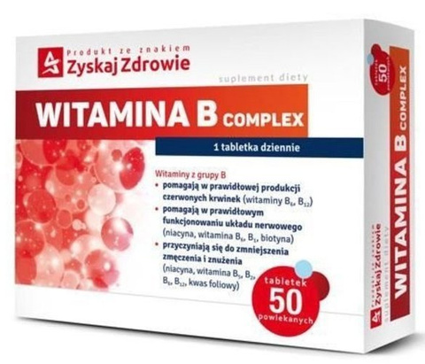 Witamina B Complex X 50 Tabletek Zyskaj Zdrowie | Cena, Opinie ...